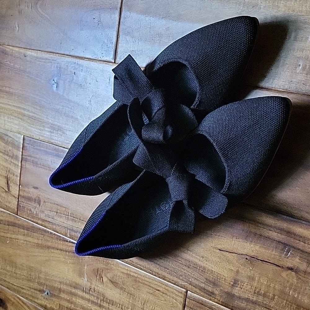 Rothys black pointed flats Mary Janes